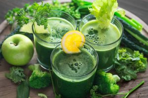 Detox in 4 Easy Steps - green juices with fruit, herbs and veggies