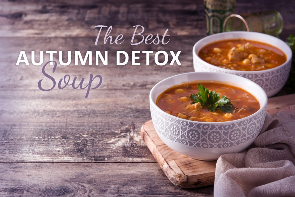 two soup bowls with turmeric lentil soup