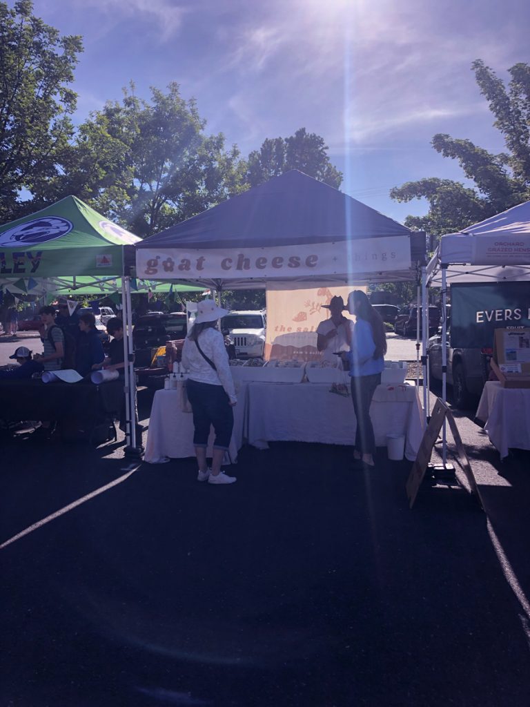 The Salty Goat farm stand with a variety of goat cheeses
